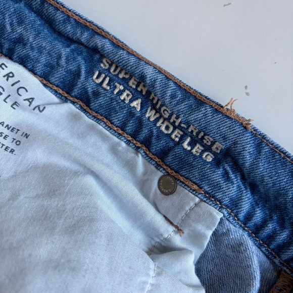 American Eagle Super High Rise Ultra Wide Leg Y2K Streetwear Retro Size 16 - Picture 10 of 11